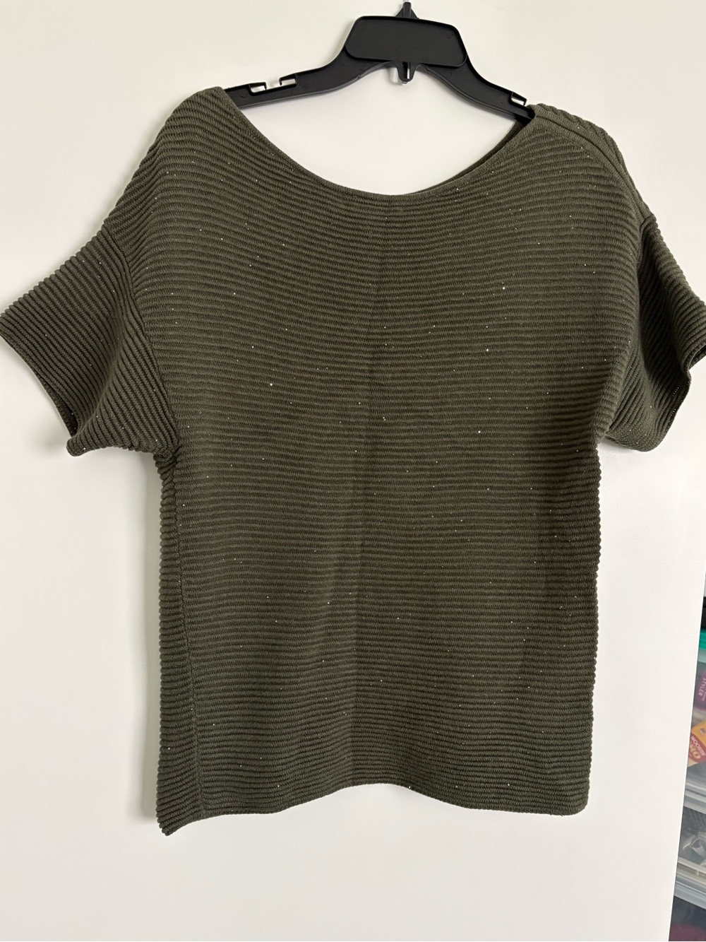 Tommy Bahama Harbor Pebble Short Sleeve Cotton Blend Sweater - Green - Size SP.